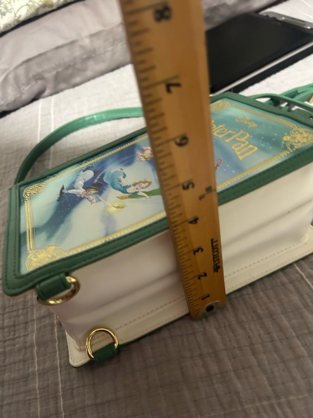 Loungefly Green and Blue Peter Pan Book-Style Crossbody Bag - Picture 9 of 13